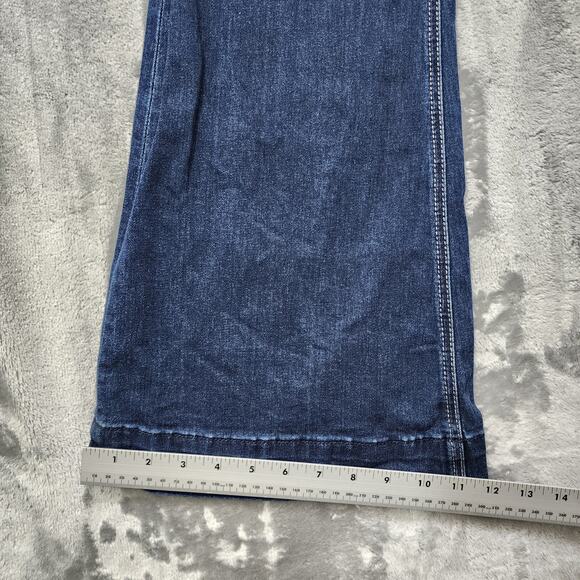 Rock & Roll Denim Jeans Womens W33 L 36 Blue High Rise Trouser Stretch Western - Picture 13 of 14